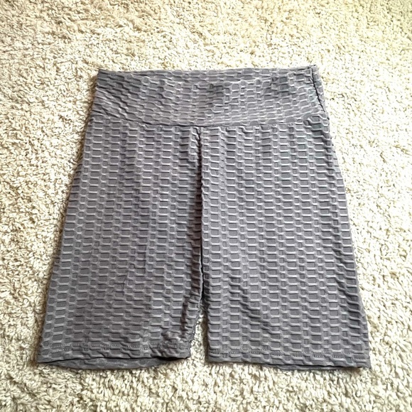 TIK TOK WAFFLE LEGGING SHORTS GREY - Picture 1 of 8